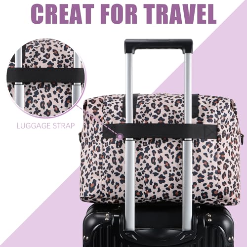 Tuwubi Diaper Bag Tote,Baby Diaper Bag with Pacifier Case Large Travel Diaper Tote Caddy for Mom and Dad Multifunction Large Baby Bag - Leopard Print - Image 5