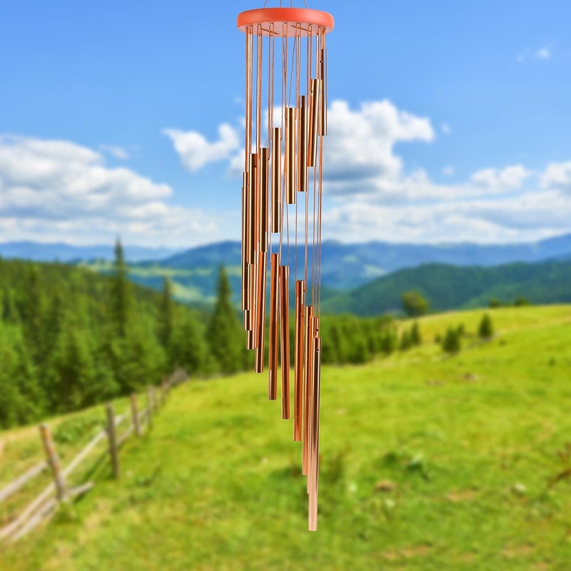 HindCraft Wind Chimes for Balcony & Garden – 27-Inch Gold Copper Windchime for Home Decor, Wall Hanging Bells for Positive Energy & Living Room Decoration(Pack of 1) - Image 1