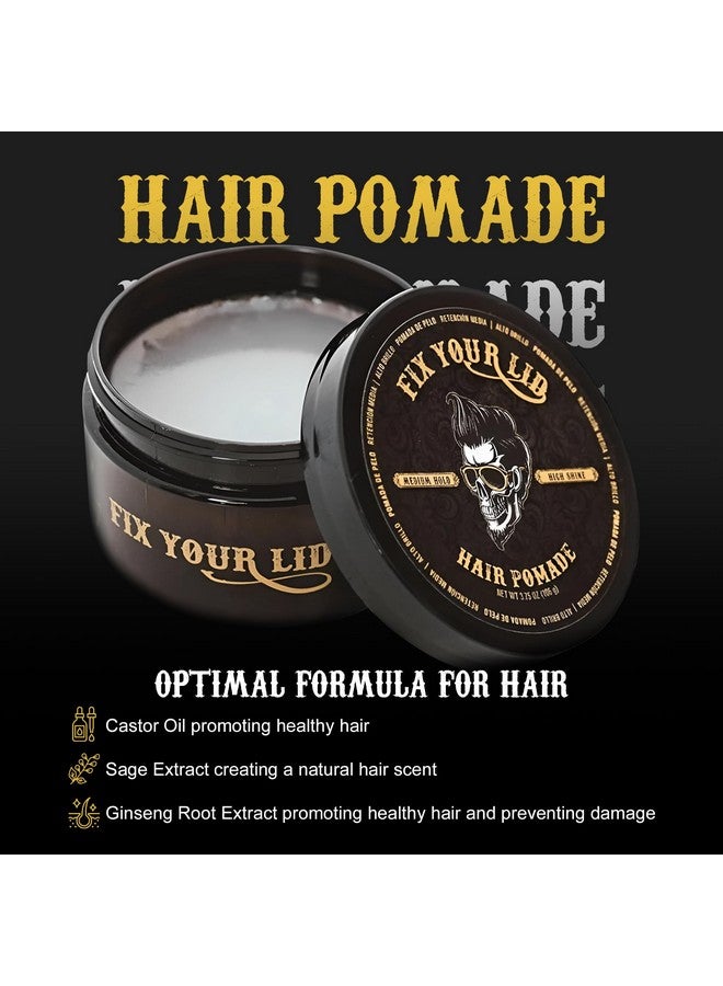 Fix Your Lid Hair Pomade for Men - Water Based Pomade with Medium Hold and High Shine - Match all Mens Hair Types & Styles - Easy To Wash Out - 3.75 Oz - Image 4
