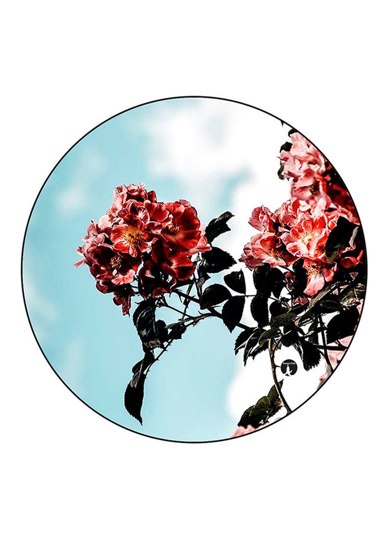 RKN Flowers Printed Fridge Magnet Round  Multicolour - Image 1