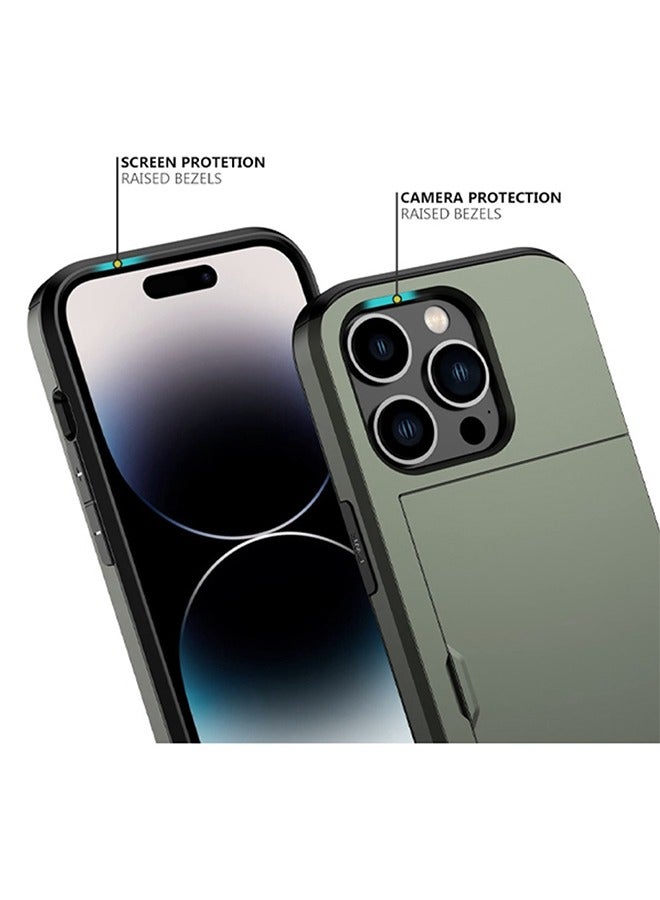 TEAM LUXURY iPhone 14 Pro Max Wallet Case with Credit Card Holders Slots Dual Layer Shockproof Hard PC Soft TPU Slide Flip Protective Case for iPhone 14 Pro Max 6.7 Inch,iphone 14 Pro Max Cover  - Image 4