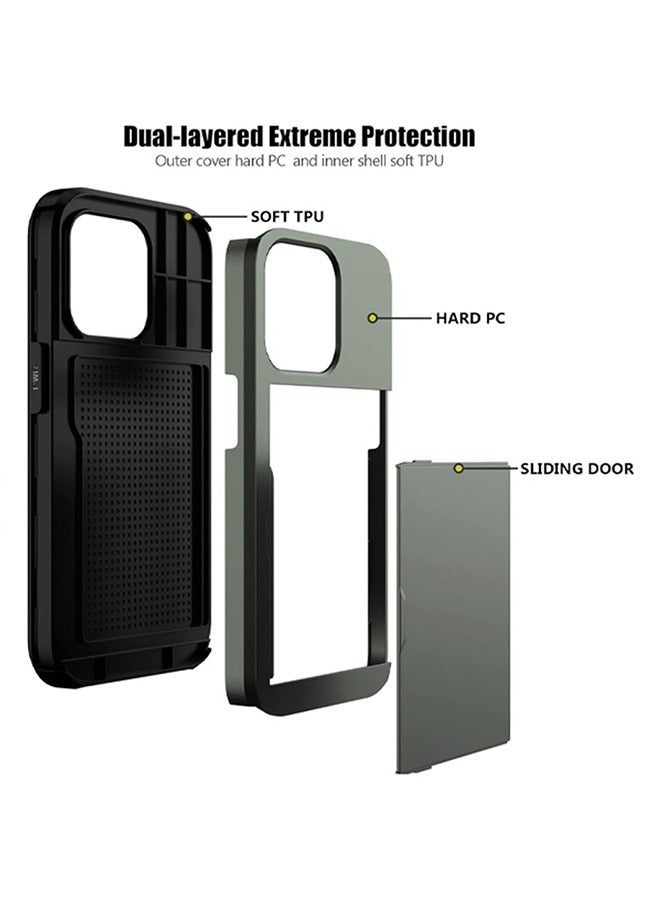 TEAM LUXURY iPhone 14 Pro Max Wallet Case with Credit Card Holders Slots Dual Layer Shockproof Hard PC Soft TPU Slide Flip Protective Case for iPhone 14 Pro Max 6.7 Inch,iphone 14 Pro Max Cover  - Image 3