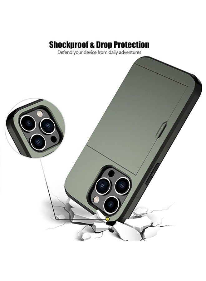 TEAM LUXURY iPhone 14 Pro Max Wallet Case with Credit Card Holders Slots Dual Layer Shockproof Hard PC Soft TPU Slide Flip Protective Case for iPhone 14 Pro Max 6.7 Inch,iphone 14 Pro Max Cover  - Image 5