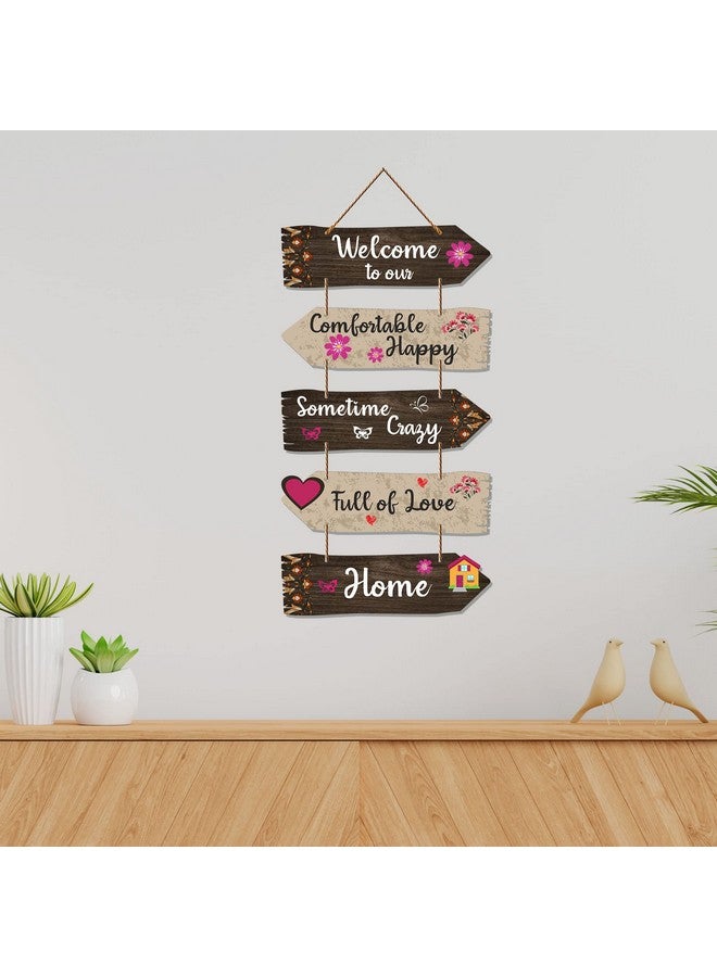Artvibes Art Vibes Home Quotes Decorative Wall Art Wooden Wall Hanger For Living Room | Bedroom | Gifts | Wood Hangings For Home Decoration | Modern Decor Items | Designer Artworks (Wh 7304N), Set Of 5 - Image 3