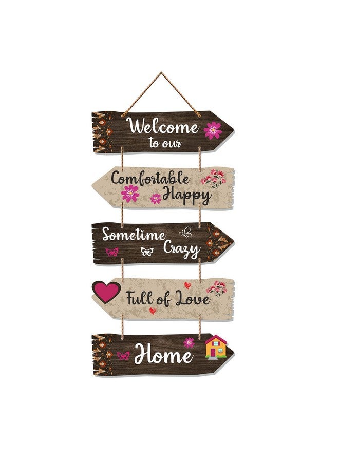 Artvibes Art Vibes Home Quotes Decorative Wall Art Wooden Wall Hanger For Living Room | Bedroom | Gifts | Wood Hangings For Home Decoration | Modern Decor Items | Designer Artworks (Wh 7304N), Set Of 5 - Image 1