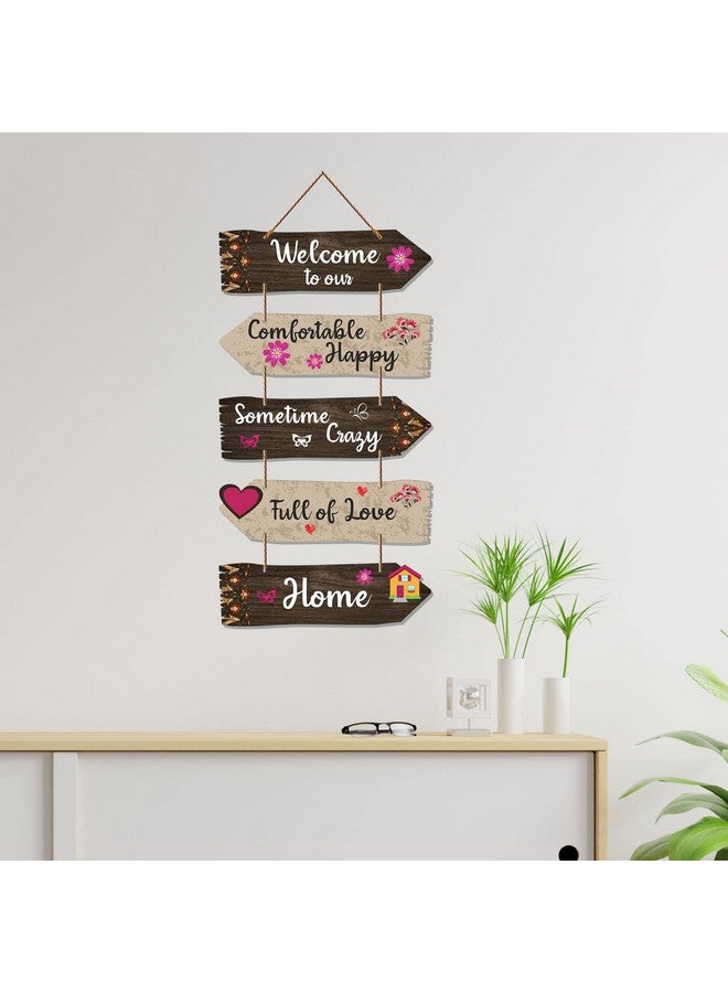 Artvibes Art Vibes Home Quotes Decorative Wall Art Wooden Wall Hanger For Living Room | Bedroom | Gifts | Wood Hangings For Home Decoration | Modern Decor Items | Designer Artworks (Wh 7304N), Set Of 5 - Image 2