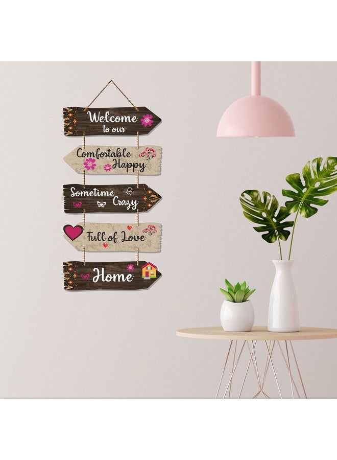 Artvibes Art Vibes Home Quotes Decorative Wall Art Wooden Wall Hanger For Living Room | Bedroom | Gifts | Wood Hangings For Home Decoration | Modern Decor Items | Designer Artworks (Wh 7304N), Set Of 5 - Image 4