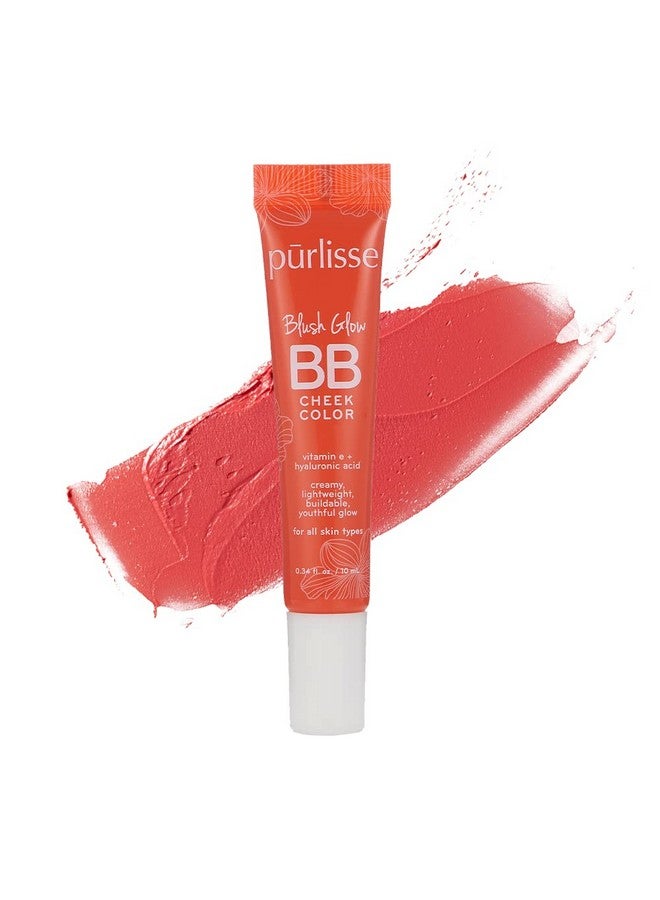 Purlisse Blush Glow Bb Cheek Color Crueltyfree & Clean Paraben & Sulfatefree Cream Blush Long Lasting Vitamin E Hydrates Vivid Coral 0.34Oz - Image 1