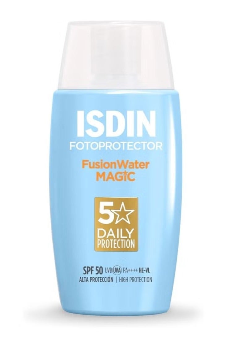ISDIN Fotoprotector Fusion Water Magic SPF 50 UVB UVA High Protection Sunscreen Lightweight Hydration Non Greasy Skin Care Sunblock for Acne Prone Skin 50 ml - Image 5