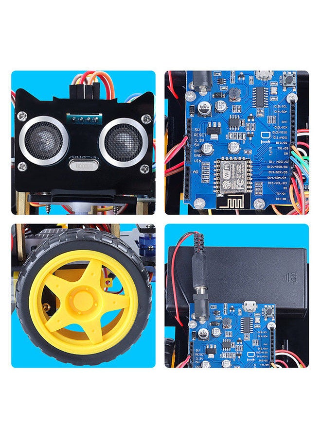 Generic - Smart Robot DIY Kit Intelligent Programmable Robot Kit with Arduino System Obstacle Avoidance Tracking STEM Wireless Vehicle Direction Control for Boys Girls Educational Gift - Image 1