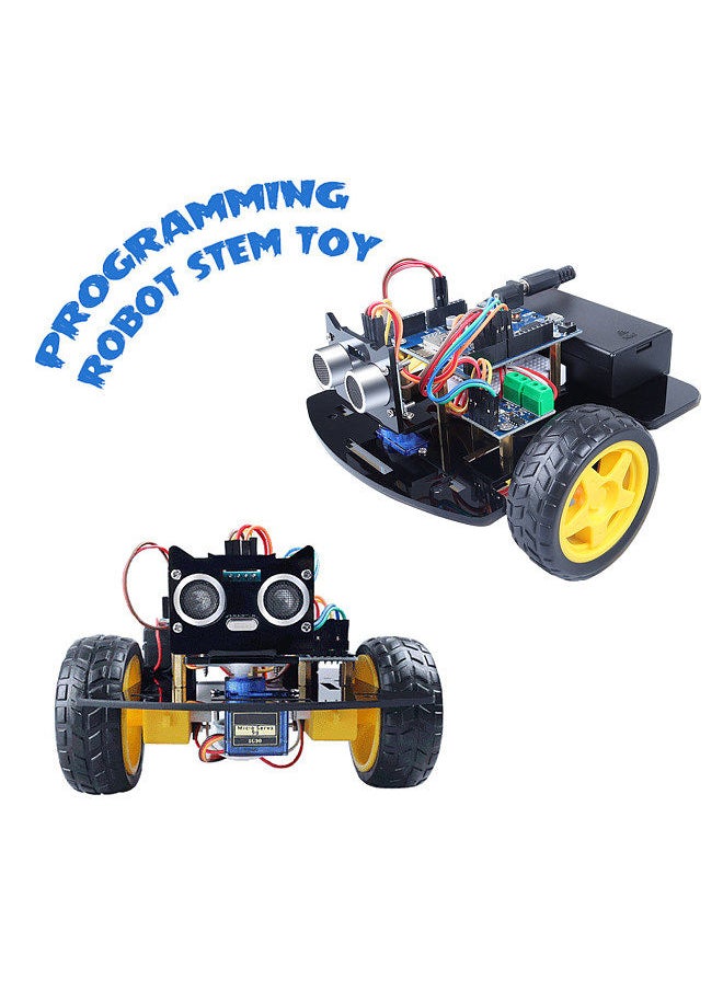 Generic - Smart Robot DIY Kit Intelligent Programmable Robot Kit with Arduino System Obstacle Avoidance Tracking STEM Wireless Vehicle Direction Control for Boys Girls Educational Gift - Image 1