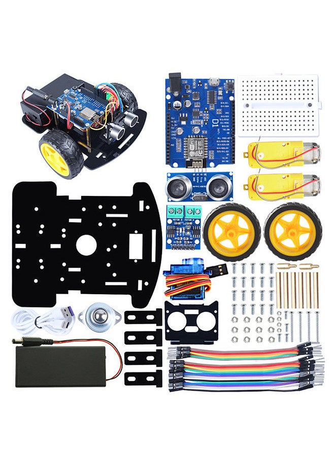 Generic - Smart Robot DIY Kit Intelligent Programmable Robot Kit with Arduino System Obstacle Avoidance Tracking STEM Wireless Vehicle Direction Control for Boys Girls Educational Gift - Image 1