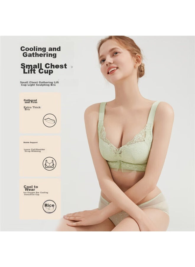 Urban Beauty Dushiliren Women's Bra, Wireless, Soft Support, Push-up For Small Breasts, Thickened, Light Shaping, Lace Bra, 2b41a4  - Image 2
