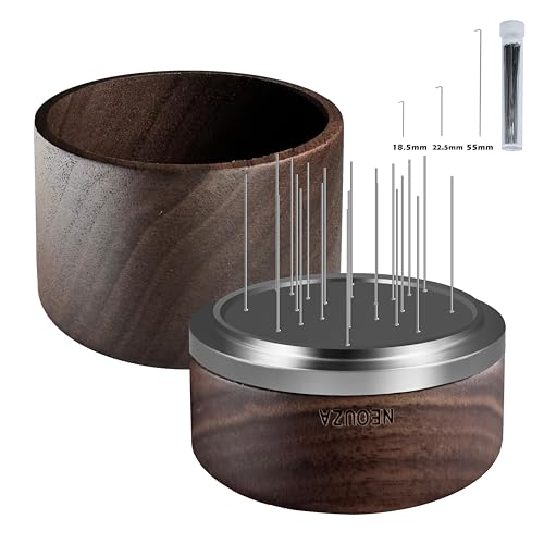 NEOUZA Palm WDT Tool Spinning Espresso Stirrer with Cover,24 Pins, 3 Length Trimmable, Distribution Leveler Accessories for Coffee Machine Portafilters (51mm) - Image 1