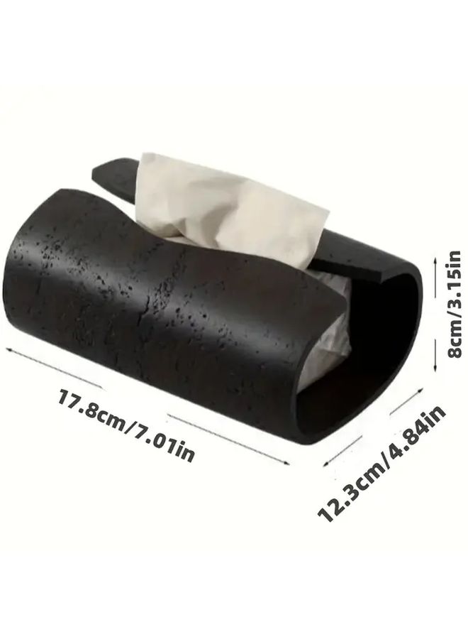 حامل علبة المناديل من الراتنج الأبيض، مقاس 7.9×5.3×3.4 بوصة، ديكور منزلي حديث - Image 3