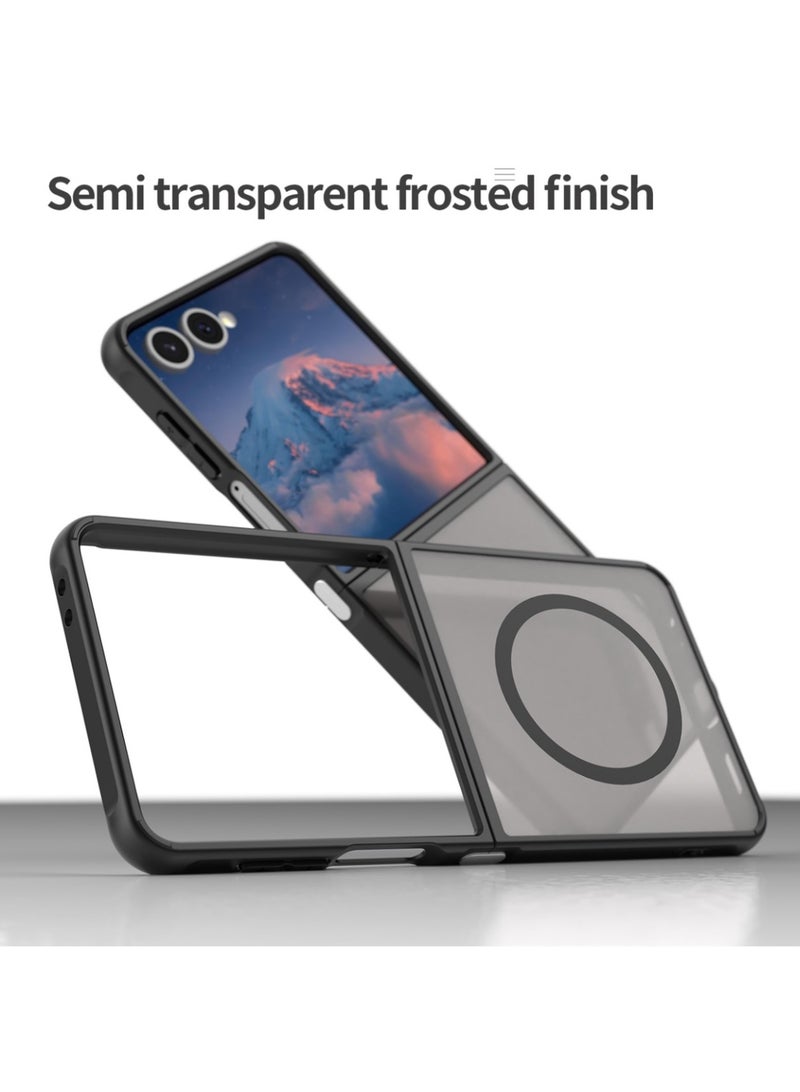 ريما جراب مغناطيسي متوافق مع ماج سيف من سامسونج جالاكسي زد فليب 7، غطاء نحيف مقاوم للصدمات، أسود - Image 5