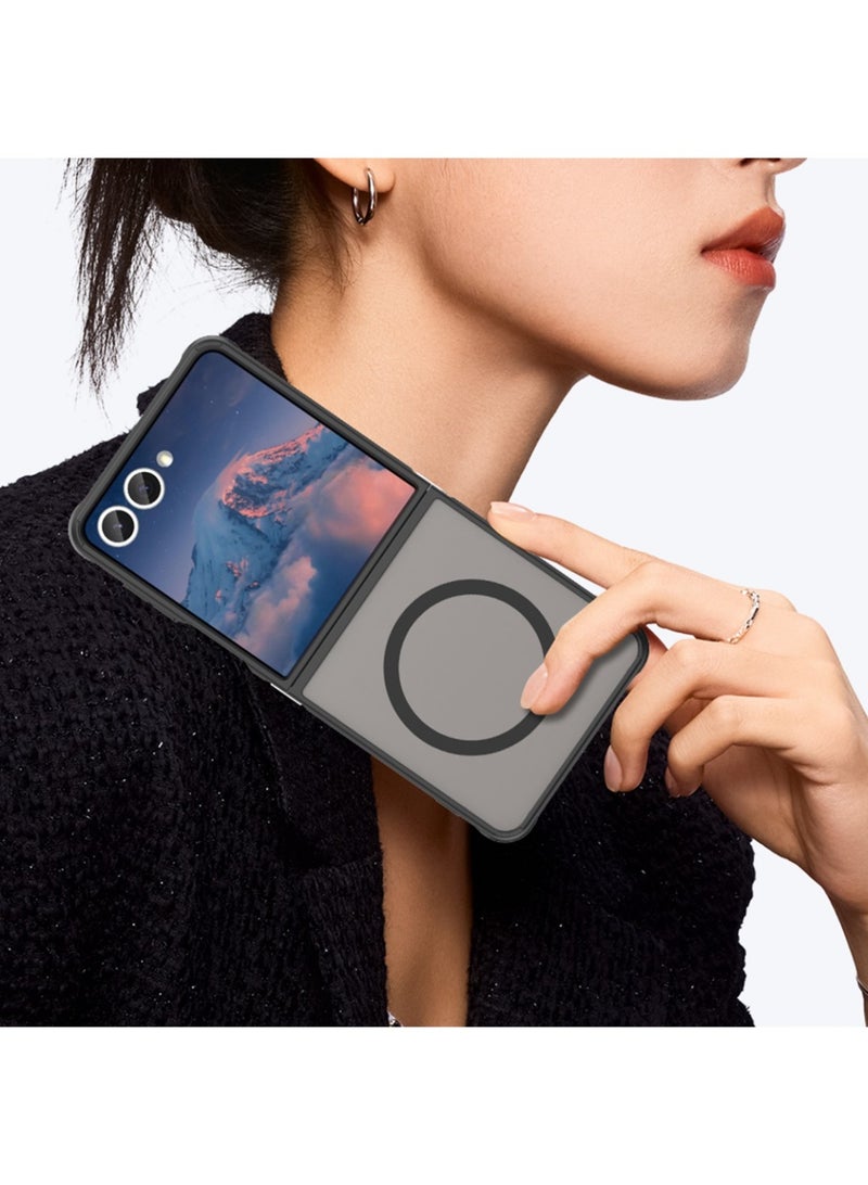 ريما جراب مغناطيسي متوافق مع ماج سيف من سامسونج جالاكسي زد فليب 7، غطاء نحيف مقاوم للصدمات، أسود - Image 3