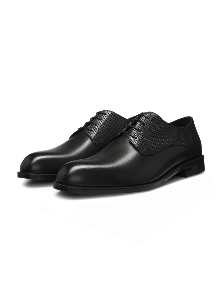 بوس Derby shoes in printed and smooth leather