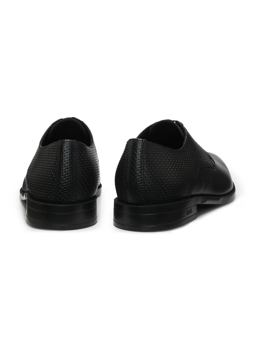 بوس Derby shoes in printed and smooth leather