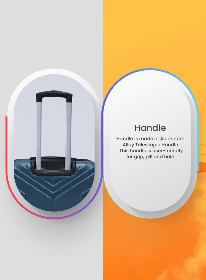 ستار لايف مجموعة حقائب سفر بعجلات من الجانب الصلب ABS مكونة من 3 قطع بعجلات دوارة مع قفل أرقام - Image 3