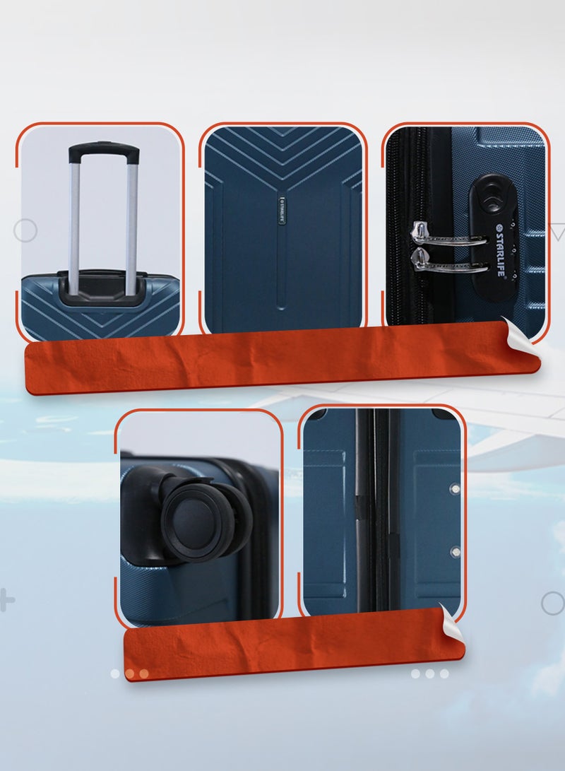 ستار لايف مجموعة حقائب سفر بعجلات من الجانب الصلب ABS مكونة من 3 قطع بعجلات دوارة مع قفل أرقام - Image 4