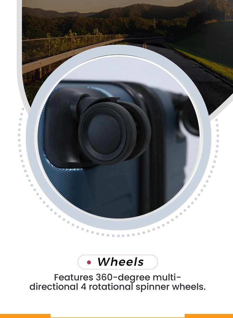 ستار لايف مجموعة حقائب سفر بعجلات من الجانب الصلب ABS مكونة من 3 قطع بعجلات دوارة مع قفل أرقام - Image 5