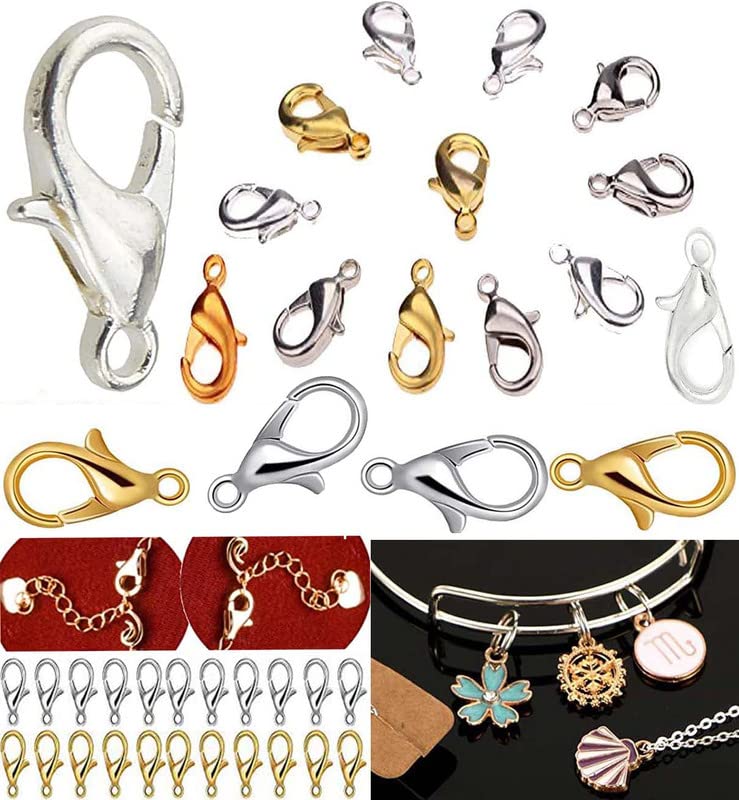 DIY Crafts DIY Crafts 20 Pcs, Silver, Jewellery Making Lobster Clasps Claw Hooks for Necklace and Bracelet 6 (20 Pcs, Silver)  - Image 1