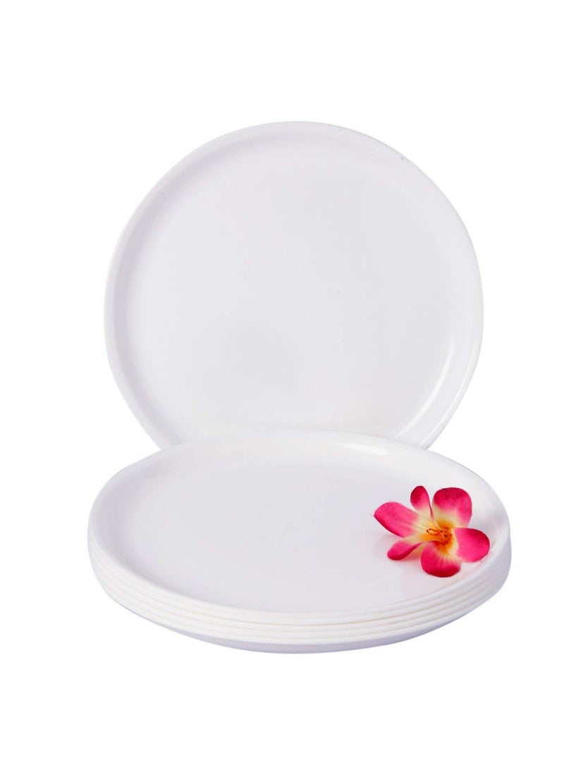 Everbuy - Everbuy® Microwave Safe Unbreakable Round Dinner Set 6 Pcs Plate in White Color Dinner Plate - Image 1