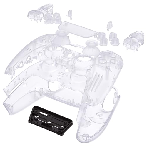 eXtremeRate Full Set Shell with Buttons Touchpad Cover, Clear Custom Replacement Decorative Trim Shell Front Back Plates Compatible with p s 5 Controller BDM-010 020 - Without Controller - Image 4