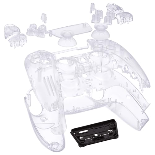 eXtremeRate Full Set Shell with Buttons Touchpad Cover, Clear Custom Replacement Decorative Trim Shell Front Back Plates Compatible with p s 5 Controller BDM-010 020 - Without Controller - Image 5