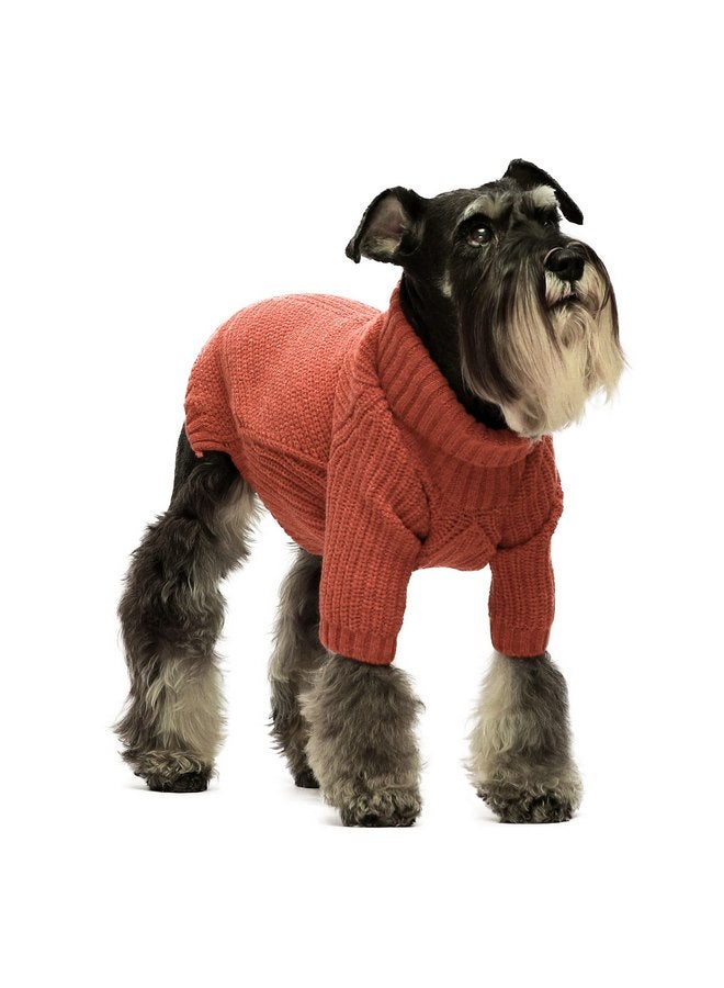 فيت وورم سترة كلاب محبوكة حرارية من Fitwarm، معطف شتوي للكلاب، ملابس للحيوانات الأليفة، سترة ذات رقبة مدورة للكلاب، ملابس للجراء، بدلة رياضية للقطط، أحمر صغير - Image 1