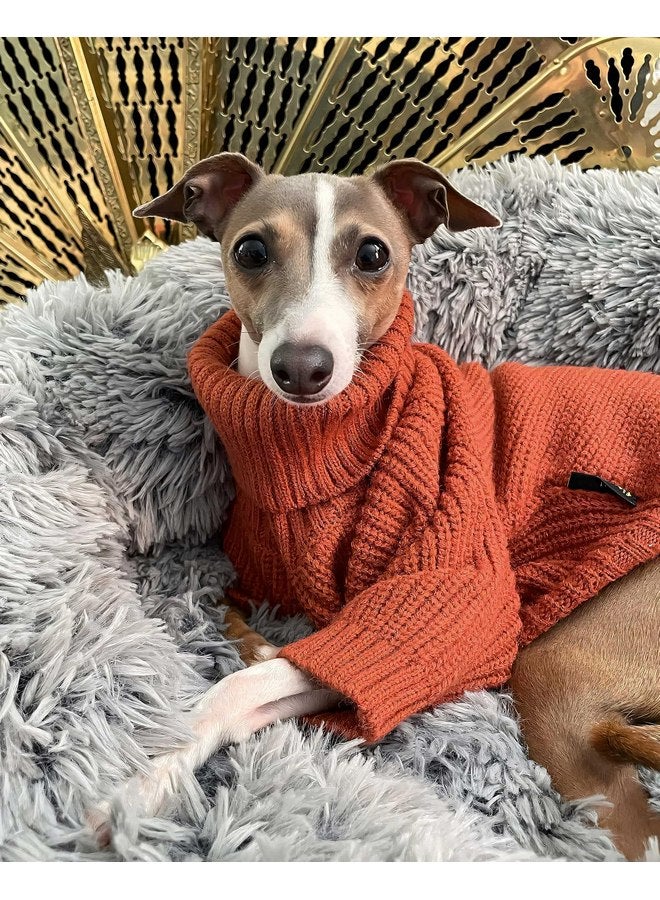 فيت وورم سترة كلاب محبوكة حرارية من Fitwarm، معطف شتوي للكلاب، ملابس للحيوانات الأليفة، سترة ذات رقبة مدورة للكلاب، ملابس للجراء، بدلة رياضية للقطط، أحمر صغير - Image 3