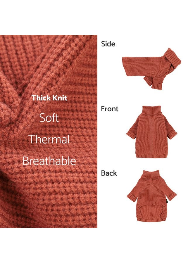 فيت وورم سترة كلاب محبوكة حرارية من Fitwarm، معطف شتوي للكلاب، ملابس للحيوانات الأليفة، سترة ذات رقبة مدورة للكلاب، ملابس للجراء، بدلة رياضية للقطط، أحمر صغير - Image 5
