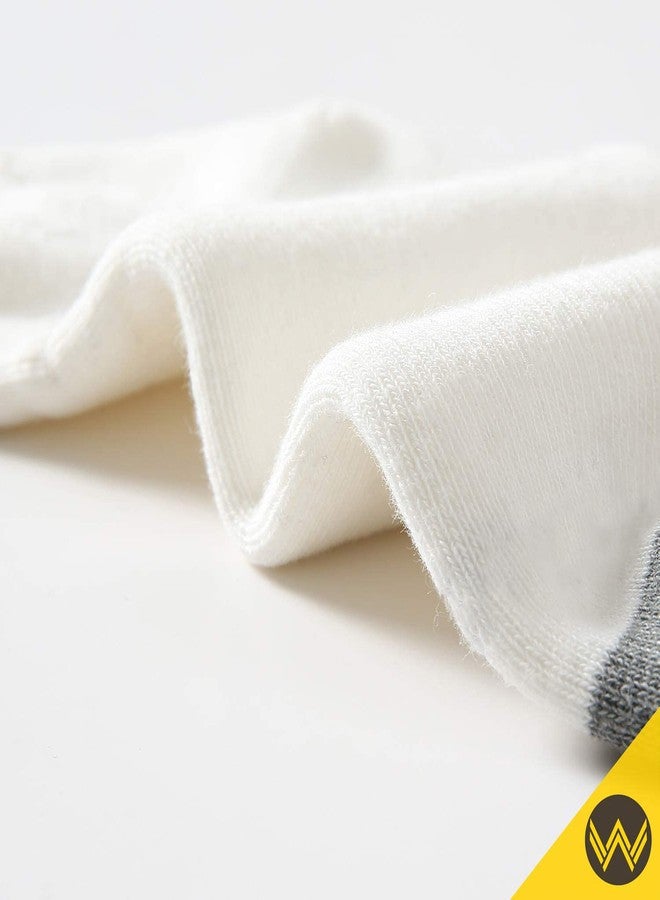 WANDER Men's Athletic Ankle Socks 3-8 Pairs Thick Cushion Running Socks for Men&Women Cotton Socks 7-9/9-12/12-15 (8 Pair A-white, Shoe Size: 9-12) - Image 2