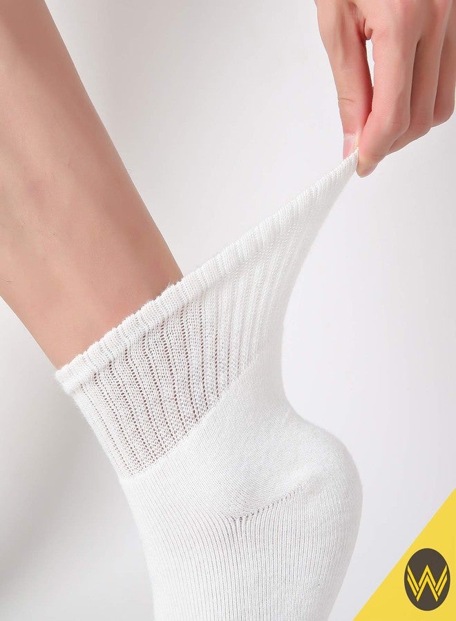 WANDER Men's Athletic Ankle Socks 3-8 Pairs Thick Cushion Running Socks for Men&Women Cotton Socks 7-9/9-12/12-15 (8 Pair A-white, Shoe Size: 9-12) - Image 3