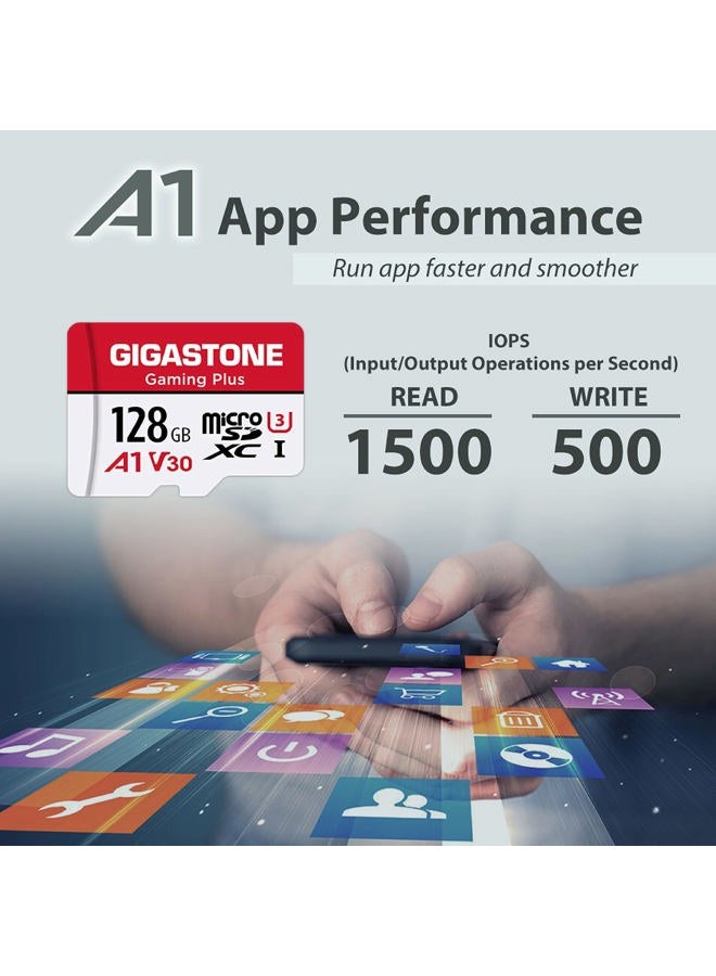 Gigastone 128GB 2-Pack Micro SD Card, Gaming Plus, Nintendo-Switch Compatible, R/W 100/50MB/s, 4K Video Recording, Micro SDXC UHS-I A1 U3 Class 10, with Adapter - Image 1