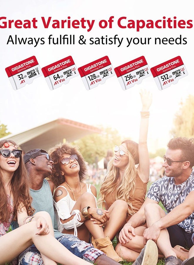 Gigastone 128GB 2-Pack Micro SD Card, Gaming Plus, Nintendo-Switch Compatible, R/W 100/50MB/s, 4K Video Recording, Micro SDXC UHS-I A1 U3 Class 10, with Adapter - Image 2