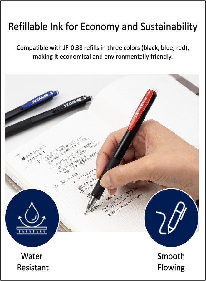 QULLITY ZEBRA SARASA NANO 0.38mm Gel Ballpoint Pen 5 Vintage Color Set (JJX72-5C-V-N) with Sticky Notes - Image 5