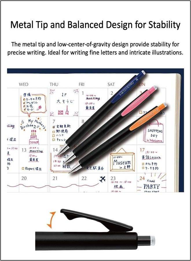 QULLITY ZEBRA SARASA NANO 0.38mm Gel Ballpoint Pen 5 Vintage Color Set (JJX72-5C-V-N) with Sticky Notes - Image 4