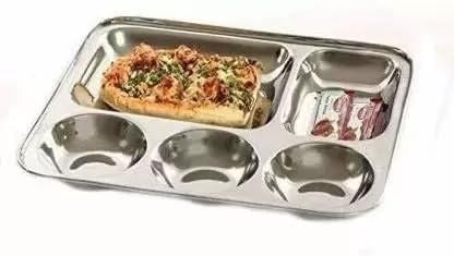 BPE Stainless Steel BHOJAN THALI Dinner Breakfast Lunch PLATESSET of 6 Dinner Plate Pack of 6 - Image 4