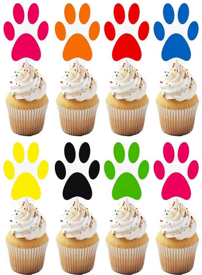 اوموني زينة كب كيك على شكل مخلب كلب، 48 قطعة، زينة كب كيك على شكل مخلب جرو، زينة حفلات على شكل حيوان أليف كلب لحفل استقبال مولود جديد، لوازم حفلات أعياد الميلاد - Image 1