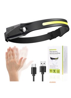 JAJEEK Motion Sensor Hands-Free Waterproof LED Headlamp | USB Rechargeable | Wide-Angle Head Flashlight for Outdoor Camping, Running, Hiking | Lightweight & Durable Design  - Image 1