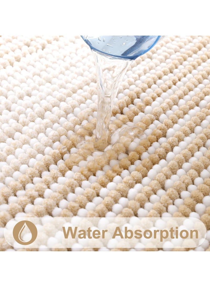 Cuken Luxury Bathroom Mat Rug, Extra Soft and Absorbent Microfiber Bath Mat Rug, Non, slip Plush Shaggy Bath Carpet, Machine Wash Dry, Brown 50x120cm - Image 3