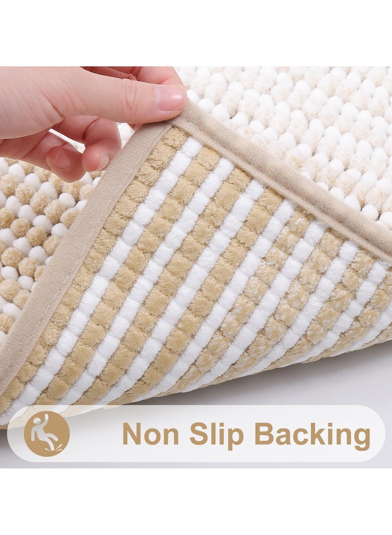 Cuken Luxury Bathroom Mat Rug, Extra Soft and Absorbent Microfiber Bath Mat Rug, Non, slip Plush Shaggy Bath Carpet, Machine Wash Dry, Brown 50x120cm - Image 4