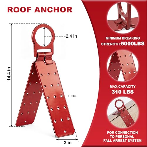 FHFallArrest Reusable Roof Anchor, Easy to Install Roof Bracket for Fall Protection, High Stength D-ring with Corrosion Resistant Materials for Roofing Safety, Comply to ANSI/OSHA - Image 2