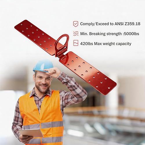 FHFallArrest Reusable Roof Anchor, Easy to Install Roof Bracket for Fall Protection, High Stength D-ring with Corrosion Resistant Materials for Roofing Safety, Comply to ANSI/OSHA - Image 4