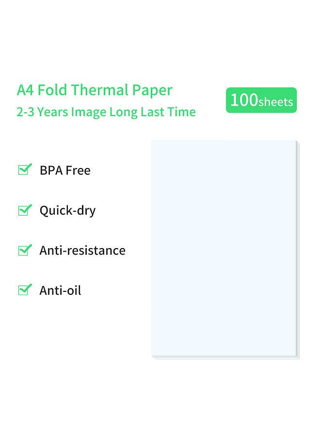 PeriPage Fold Thermal Paper Compatible withA40 Thermal Printer Quick-dry Perfect for Photo Picture Receipt Memo PDF File Webpage Printing Instant Photo Printer 210x297mm/100 Sheets  - Image 2