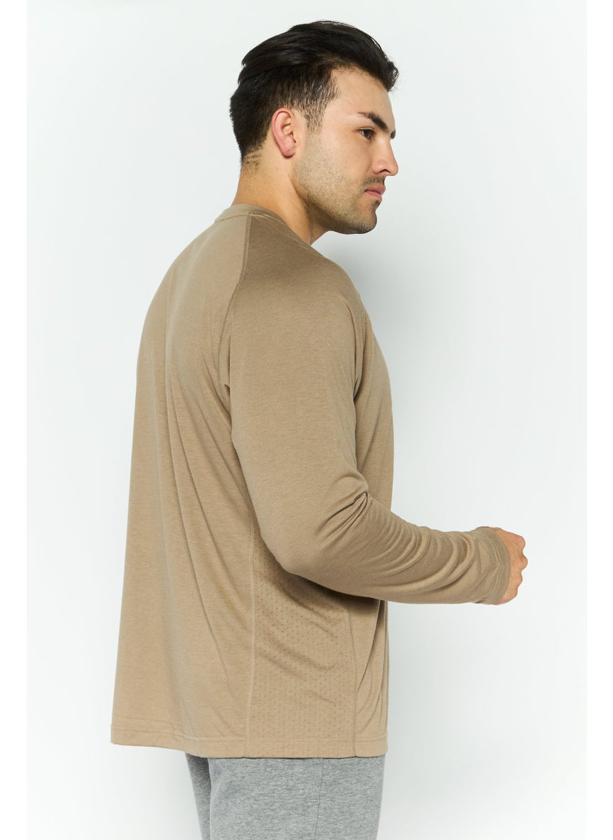 PUMA Men Sportswear Fit Long Sleeve Running T Shirt, Light Tan  - Image 3