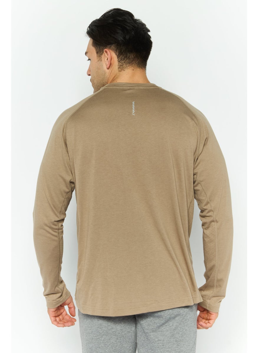 PUMA Men Sportswear Fit Long Sleeve Running T Shirt, Light Tan  - Image 4