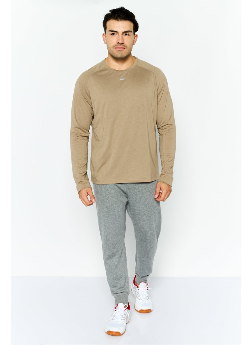 PUMA Men Sportswear Fit Long Sleeve Running T Shirt, Light Tan  - Image 2